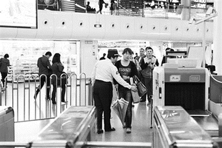 上海地鐵安檢機(jī)檢測(cè)過(guò)程圖